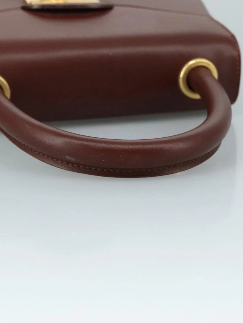 Salvatore Ferragamo Hand Bag Leather Brown Gold Auth mr885 - Picture 8 of 16